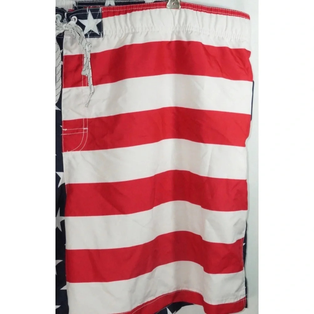 American Flag Patriot Print Board Shorts XXXL 50 - Picture 3 of 7